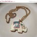 Summer Sale Vintage 12K gold ELKA necklace Elephant Cloisonne Enamel Figural pendant