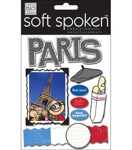 Paris Kids Stickers by Soft Spoken, Good for Vacation Travel Themed Projects MSRP 4.99