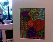 Print by Donna Heart Look Fear in the Face Purple