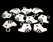 Silver Bird Charms Antiqued 10