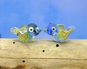 RESERVED for bk   )))...   Lampwork pair of bird beads... sra