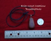 Solid Briar Wood Drop Pendant