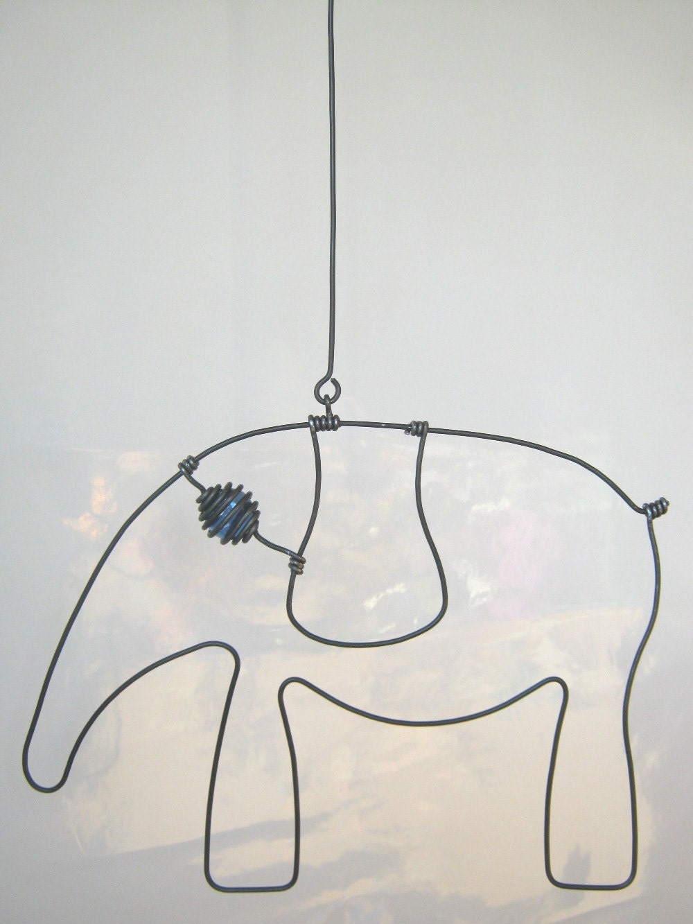 Blue - Eyed Wire Elephant Sculpture