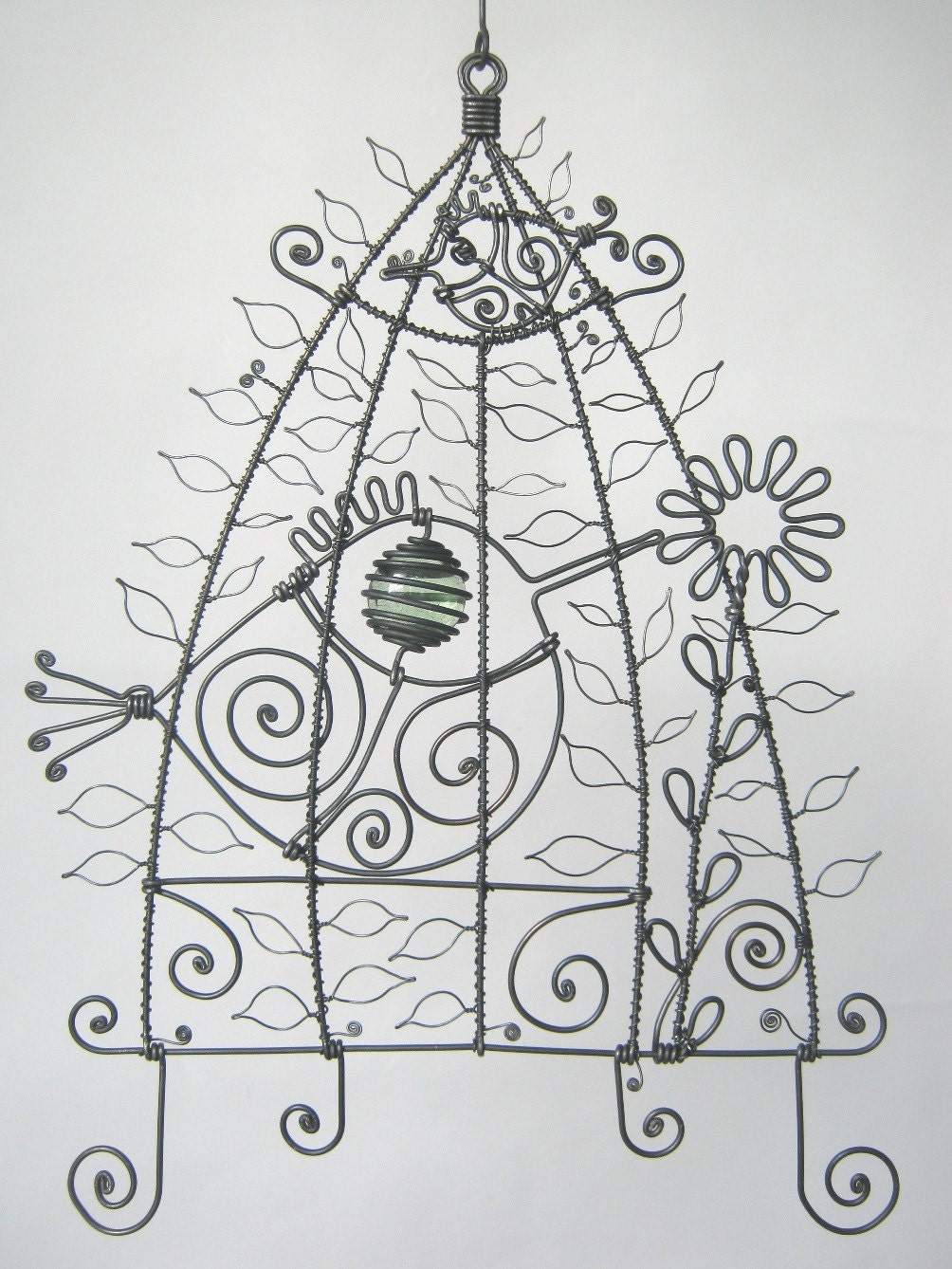 Small Wire Birdcage Sculpture
