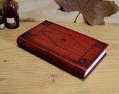 Red Leather Journal with Cream Pages, Tooled Decoration - Life in Color