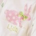 set of 2 personalized onesies or toddler shirts, polka dot bunny or rabbit for Easter or spring, makes a great baby gift