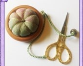 Pincushion Scissor Fob - Hand Dyed Silk - Embroidery Scissors