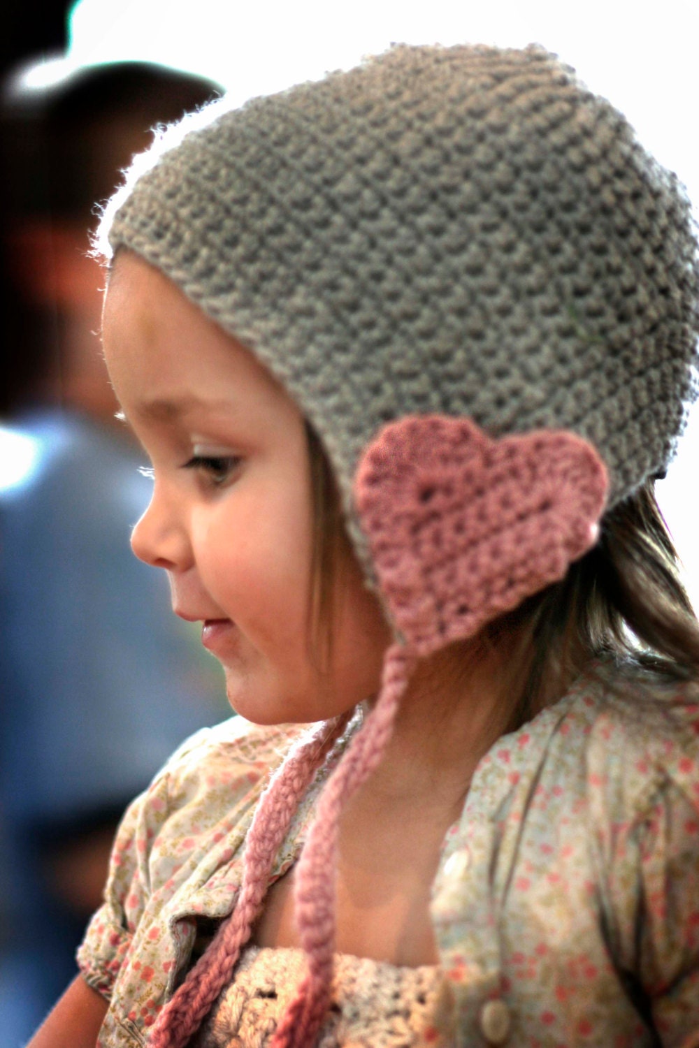 Little Heart Child's Bonnet - Organic Merino Wool - Eco Friendly Hand Knit