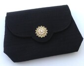 Natural Silk and Swarovski Brooch