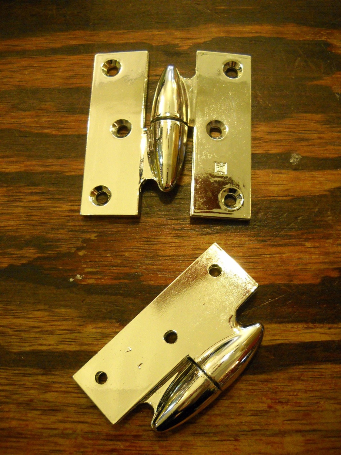 3 pair Vintage Hager Chrome Olive Knuckle Hinges