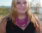 Pink and purple infinity loop scarf, circle scarf, all season, fabric necklace, women teen youth accessory