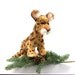 Needle Felted Clouded Leopard Wool Sculpture