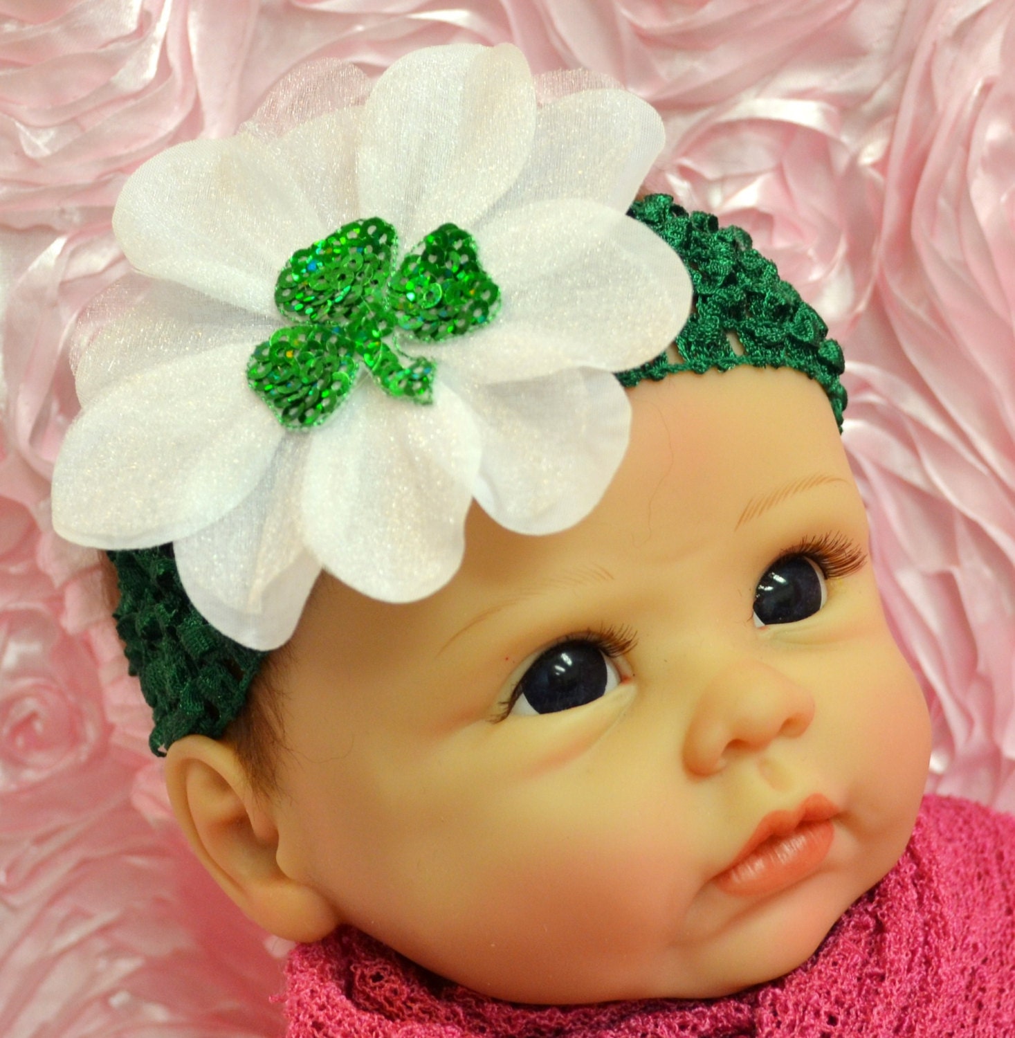 Sequin Shamrock Baby Headband