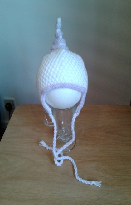 Little White and Lilac --------Baby Pixie Hat