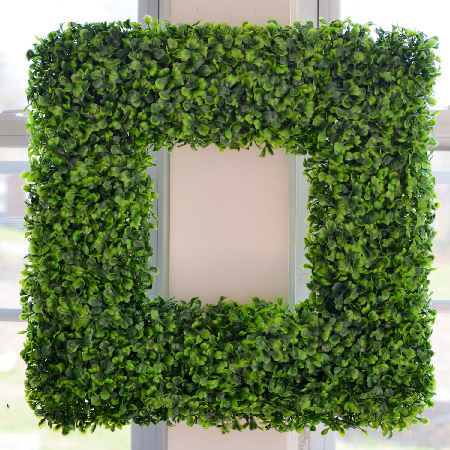 Square Artificial Boxwood Wreath, 18" Square, door wreath, year-round wreath, everlasting wreath, outdoor wreath, indoor wreath