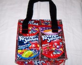 Etsy Fun Eco Friendly Lunch Bag made with Recycled Koolaid Jammers bags Upcycled repurposed
