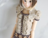 jiajiadoll- little flower coffee dots dress fit momoko or misaki or blythe