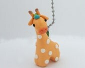Quinn Giraffe Fan Pull Chain - Orange, white, brown, turquoise, green