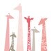giraffes giclée print. 8X10. pink & taupe.