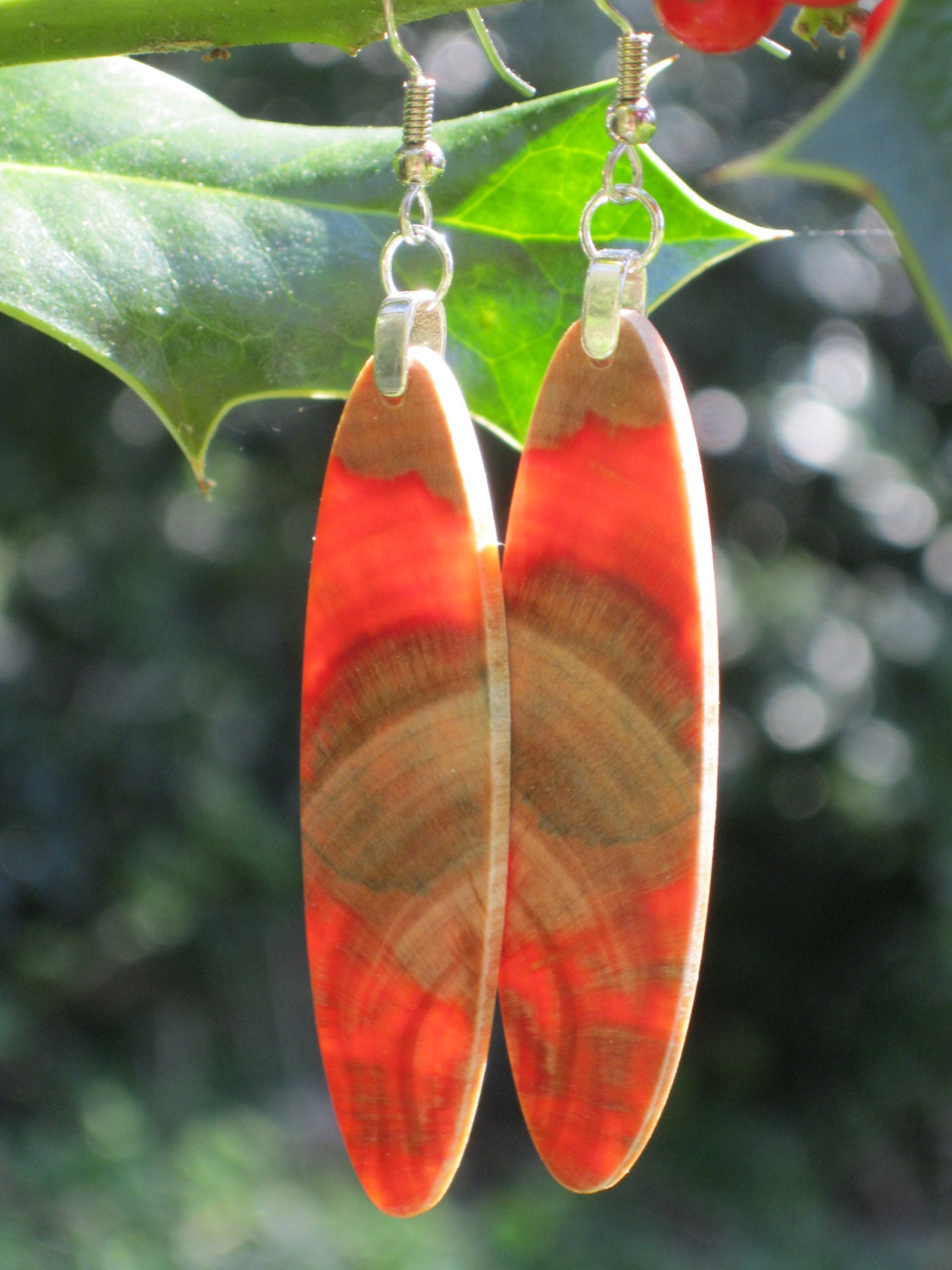 Super Slimming Urban Salvaged Monkey Puzzle Wood Earrings