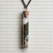 Terrarium Necklace  - Moss, Glass Vial, Crystal