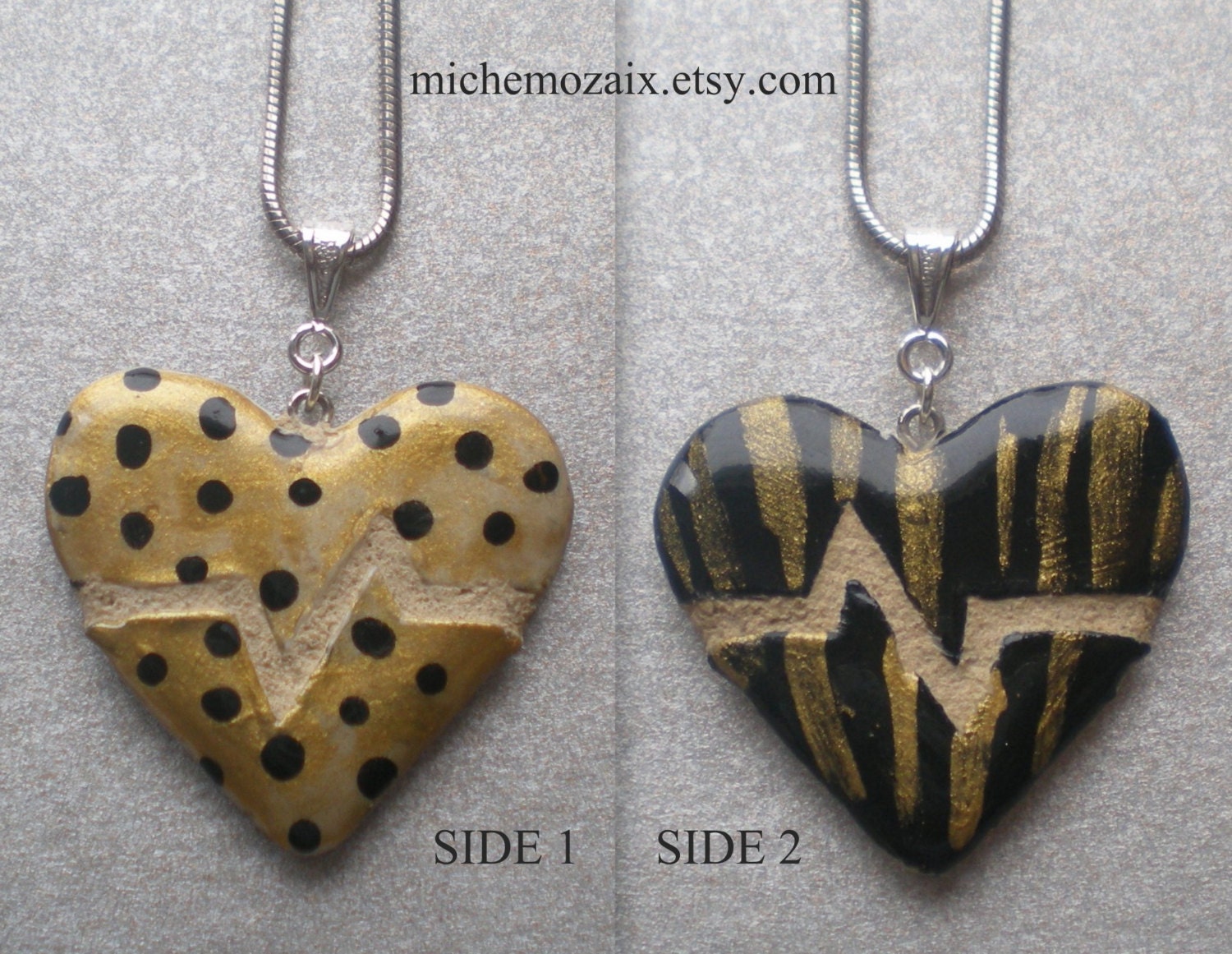 Exotic Wild Animal Print - Beating Heart Necklace