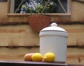 Simple White Compost Crock Sustainable Kitchen