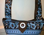 Marcus Brothers Metro Blue Stripe Kerri Tote Purse Handbag