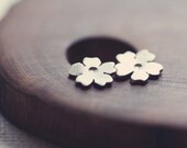 Tiny cherry blossom post earrings in sterling silver