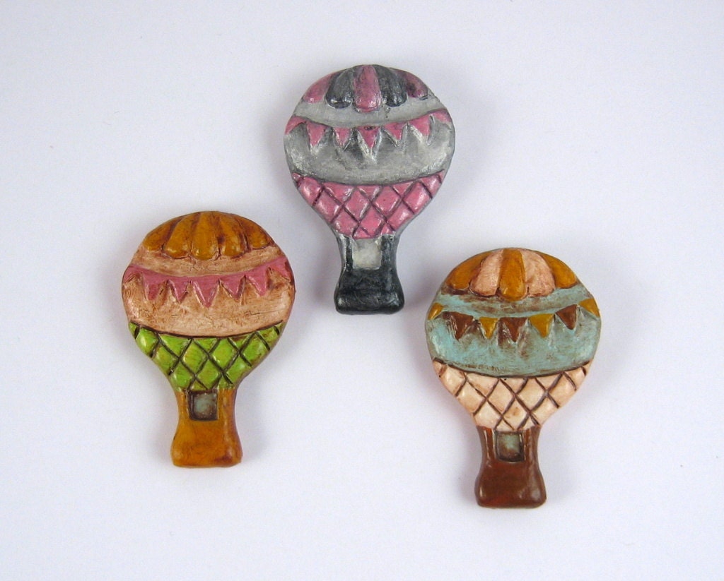 Fridge magnet - Hot air balloon, vintage look, Victorian, kitchen decor