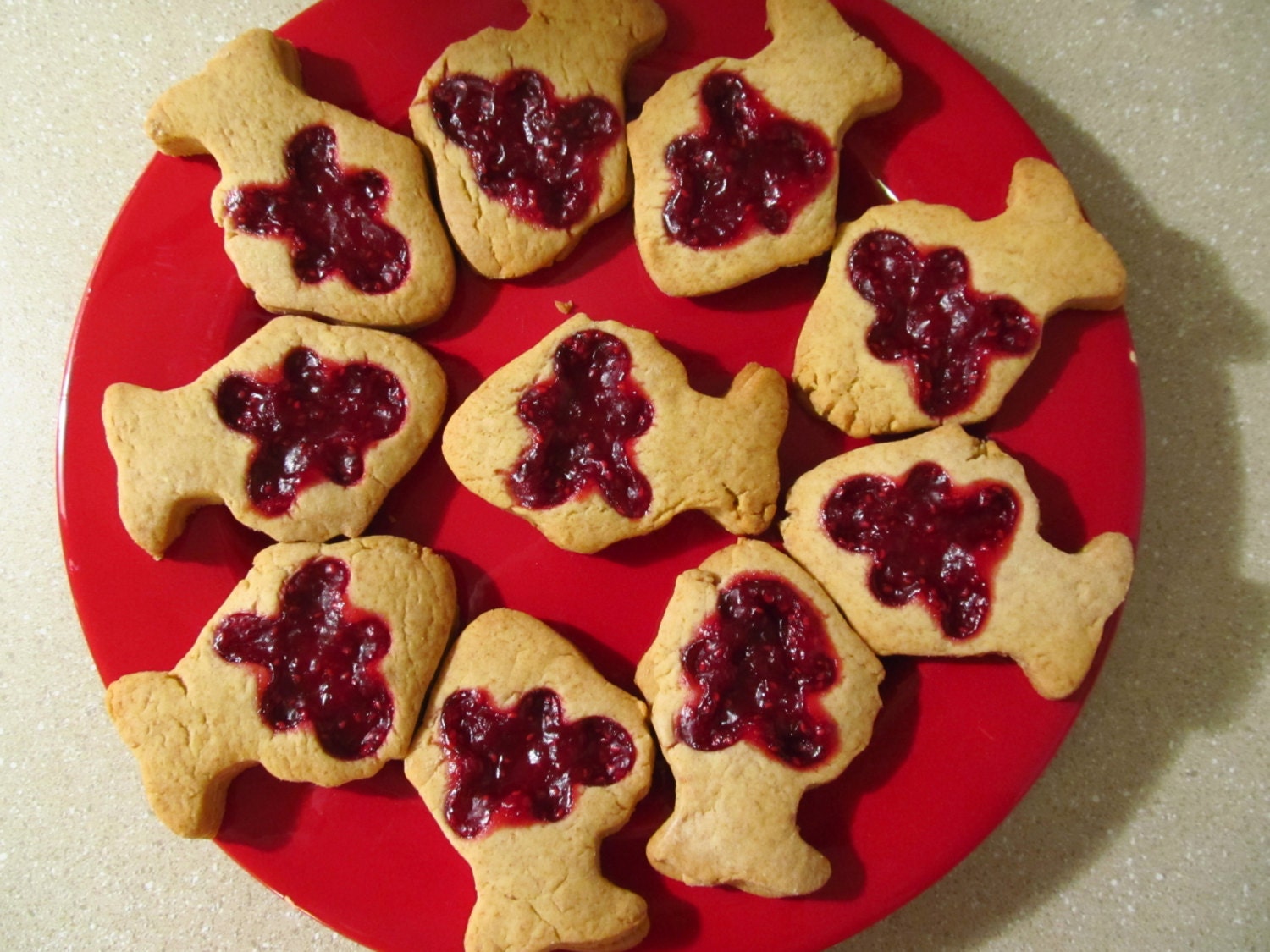 Fathers day- Fun & Funky Spelt Cookies- Sleepin with the fishies French jam filled shortbreads, wheat free tasty treats