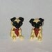 Two Fawn Chinese Pug Puppies Miniature Polymer Clay Figurines