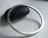 silver bangle bracelet, sterling silver bracelet, square, medium sized