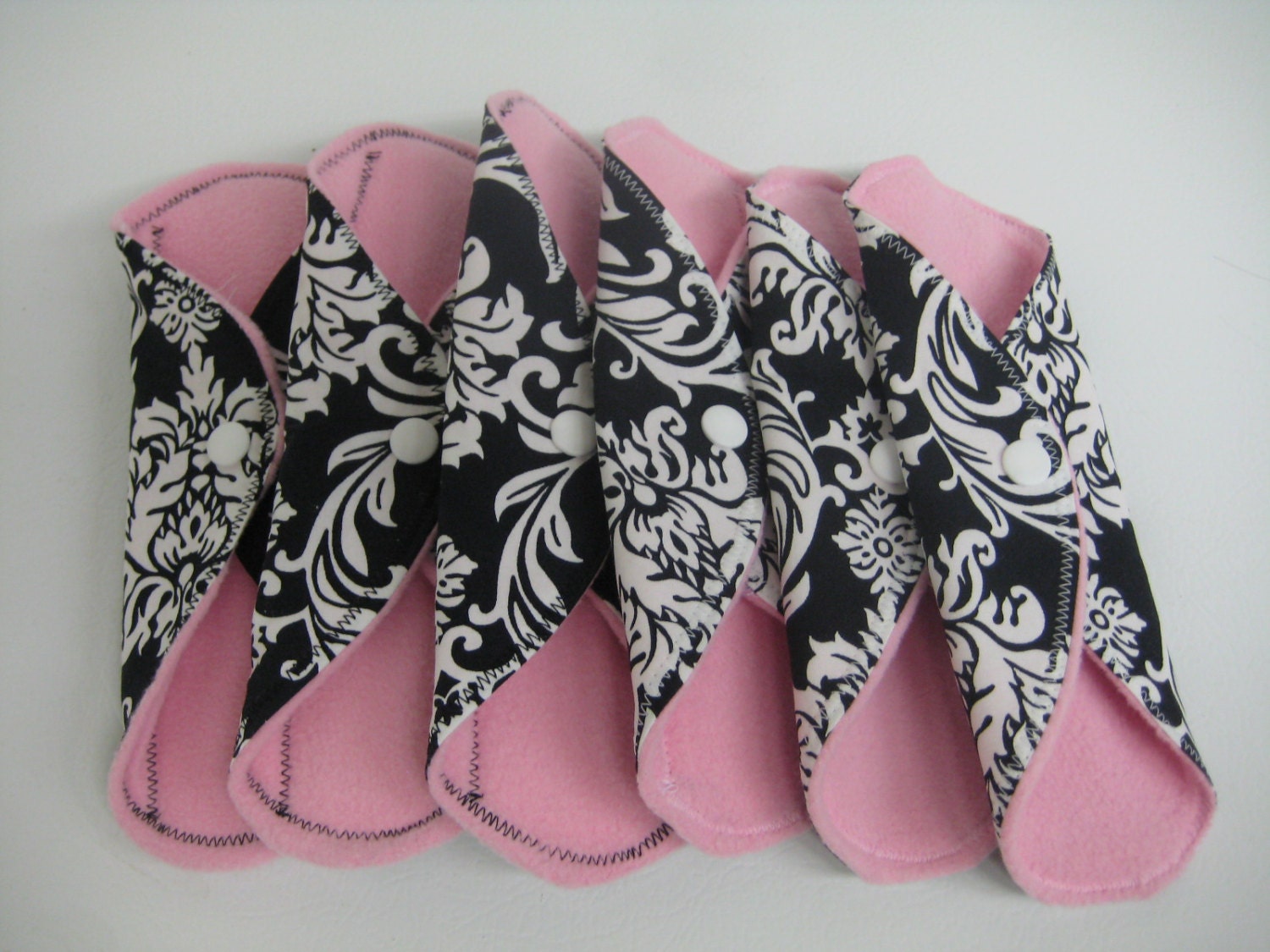 Black and White Damask Cloth Pad and Pantyliner Starter Pack