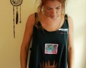 13 Point Bolt House Of Blues Recycled/Upcycled Layering Oversized Tshirt Tank Top/Shirt Asymmetrical Hem One Size Hippie Boho Festival