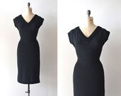 1950s dress / 50s knit dress /  Fascination boucle knit dress