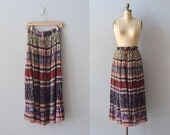 vintage 1970s skirt / gauze maxi skirt / Summer Festival skirt