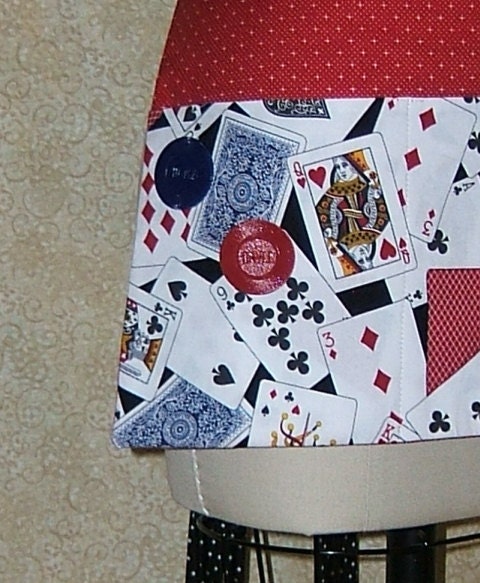 Winning Hand Apron with Poker Chips attached Poker Night OOAK