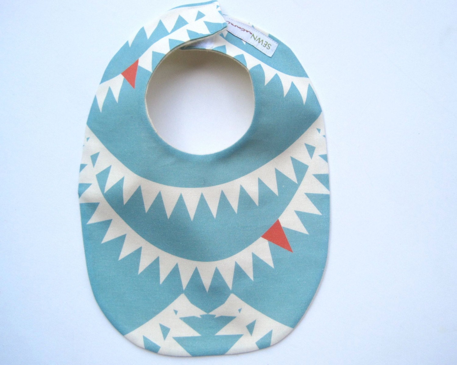 Shark BABY BIB -  Eco Friendly Modern Kids Food Bib with Organic Cotton Flannel - Nautical Sea Animals (Ready to Ship)