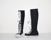 Vintage Shoes Knee High Black