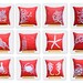 Nautical Rope Decorative Pillow Cover, Throw Pillow Cover 18 x 18, White Rope on Red Orange Linen Pillow, Cushion Cover, Orange Pillow Cover