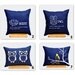 Birds Throw Pillow Cover, Set of 2 Pillow Covers 18" X 18" or 12" X 16", Navy Blue Pillow Accent with Bird Embroidery, CHOOSE YOUR DESIGNS
