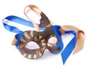 Colorful Carnival Leather Mask with Cat