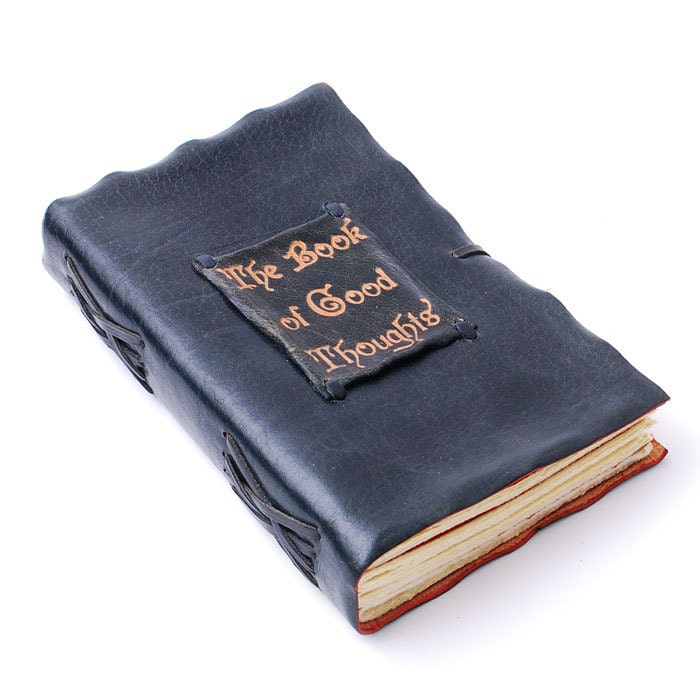 The Book Of Good Thoughts. Black Leather journal.