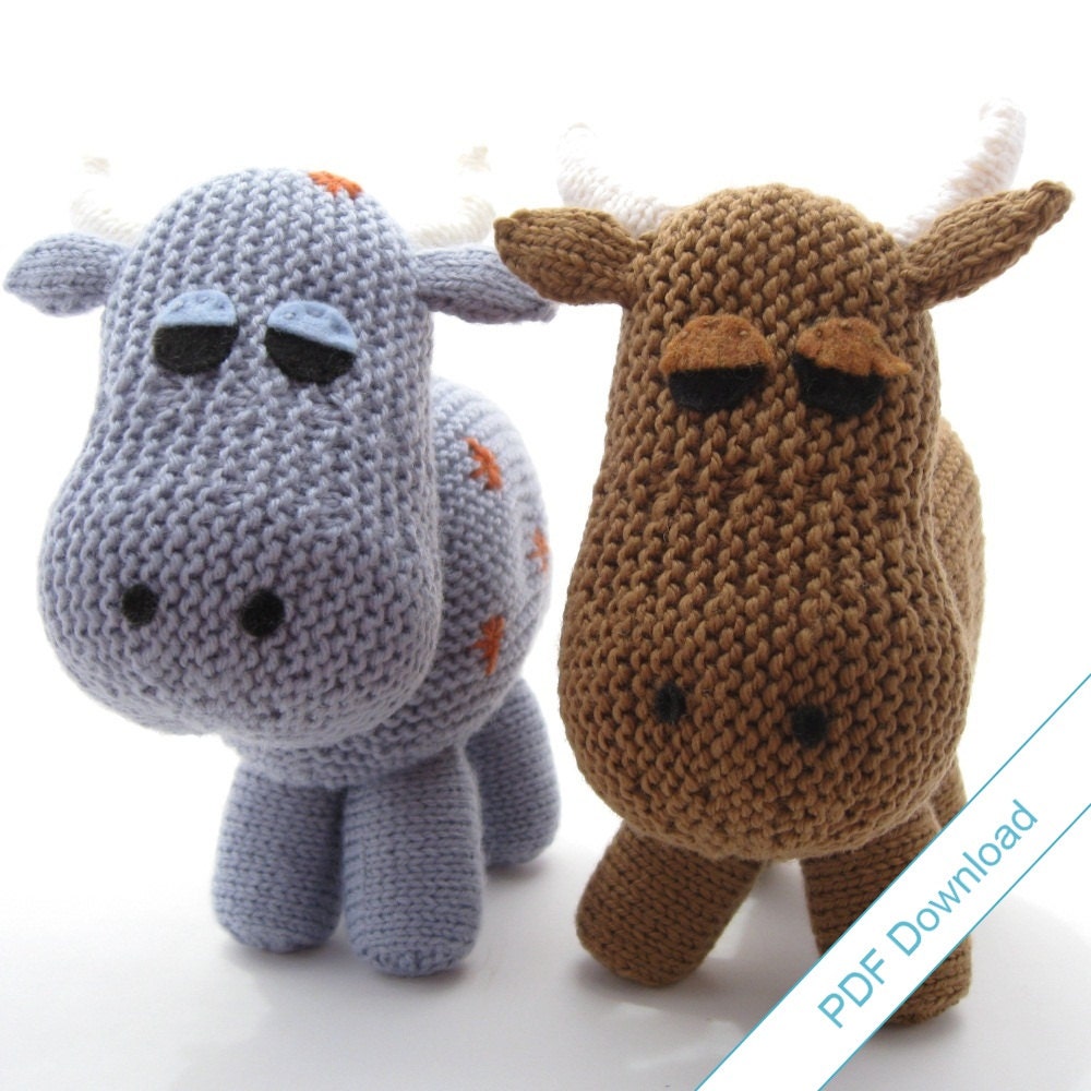 Knitting Pattern PDF Toy Cow. Knit Your Own Herd.