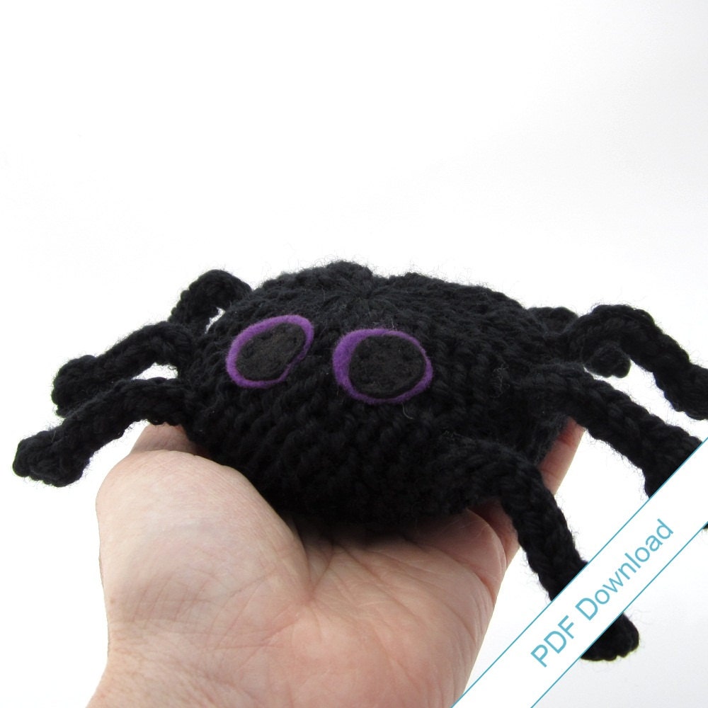 Spider Knitting Pattern PDF. Knit Your Own Toy Spider.