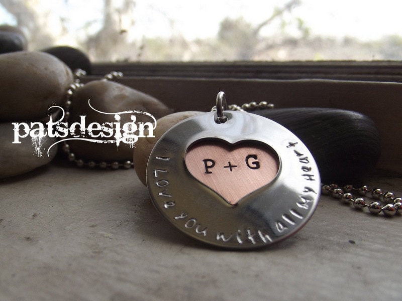 Open Heart Necklace, love you with all my heart