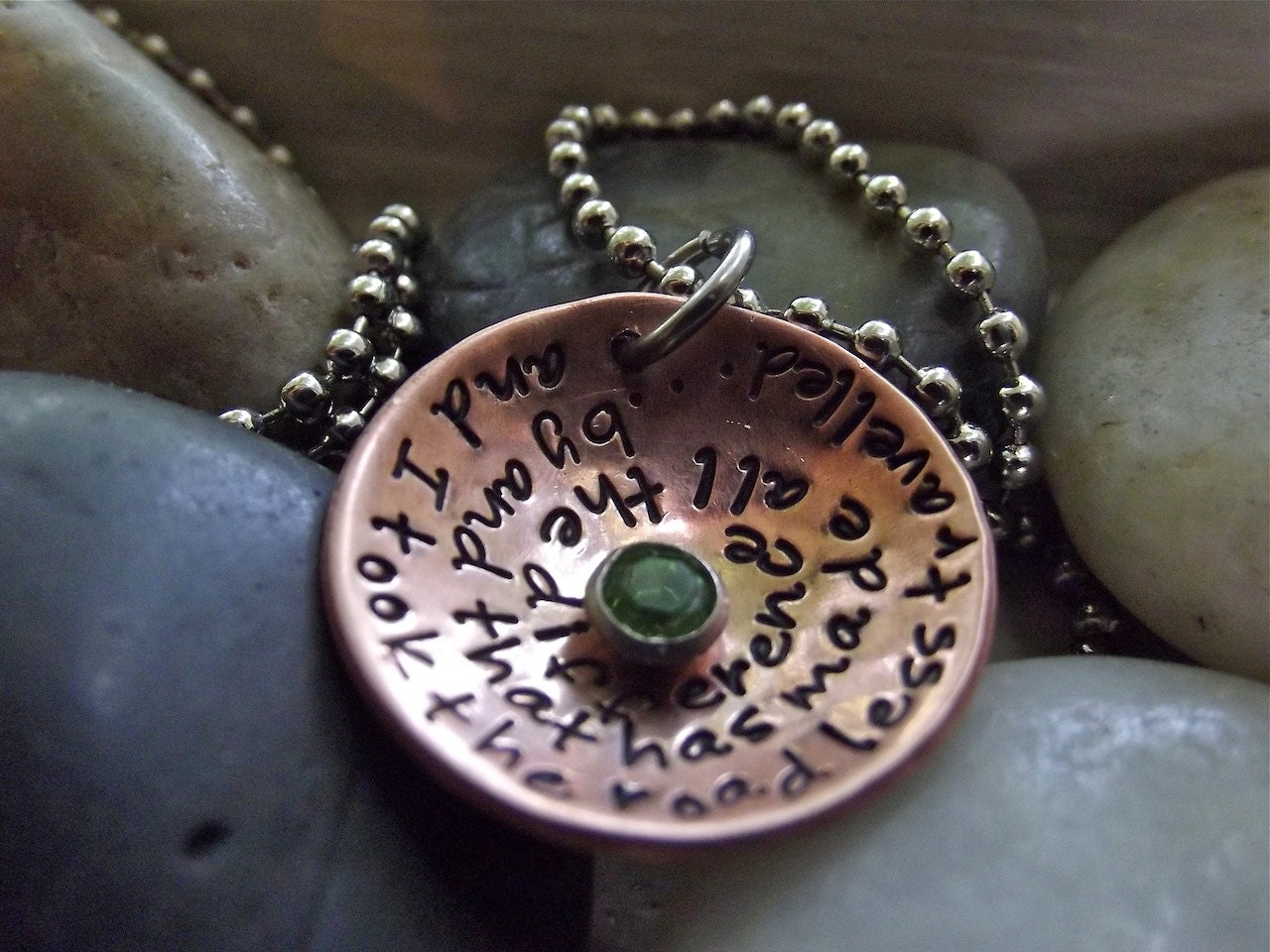 Road Less travelled Pendant, Ready to ship