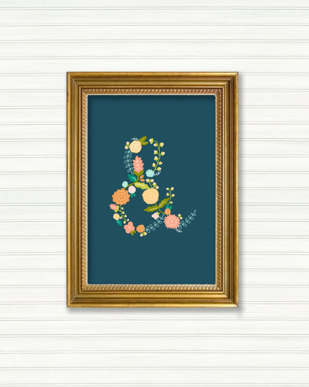 4x6 Floral Ampersand Digital Print Download