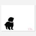 Plaid Bow Dog Silhouette Note Cards Stationery Set of 12 Pink Blue Fucshia